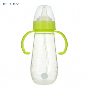 300ml wide neck silicone feeding bottle with handle