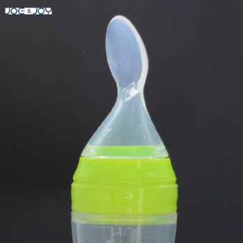 Baby Toddler Squeeze Feeder Silicone Bottle Feeding Dispensing Spoon