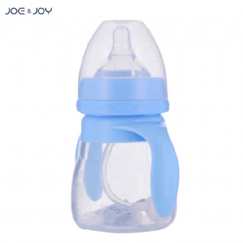 150ml wide neck silicone feeding bottle with handle