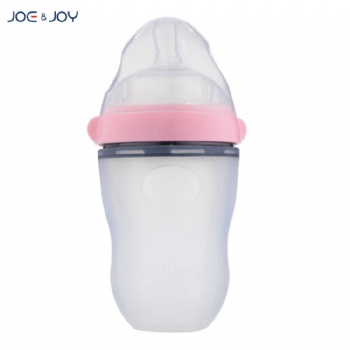 8oz/220ml Super Neck Squeeze Silicone Baby Bottle