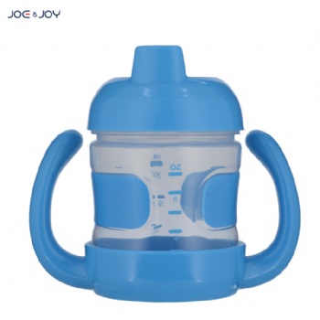 BPA free safety drinking bottle plastic training baby sippy cup with handle