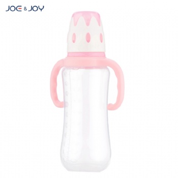 300ml PP standard neck feeding baby bottle with two colors cap